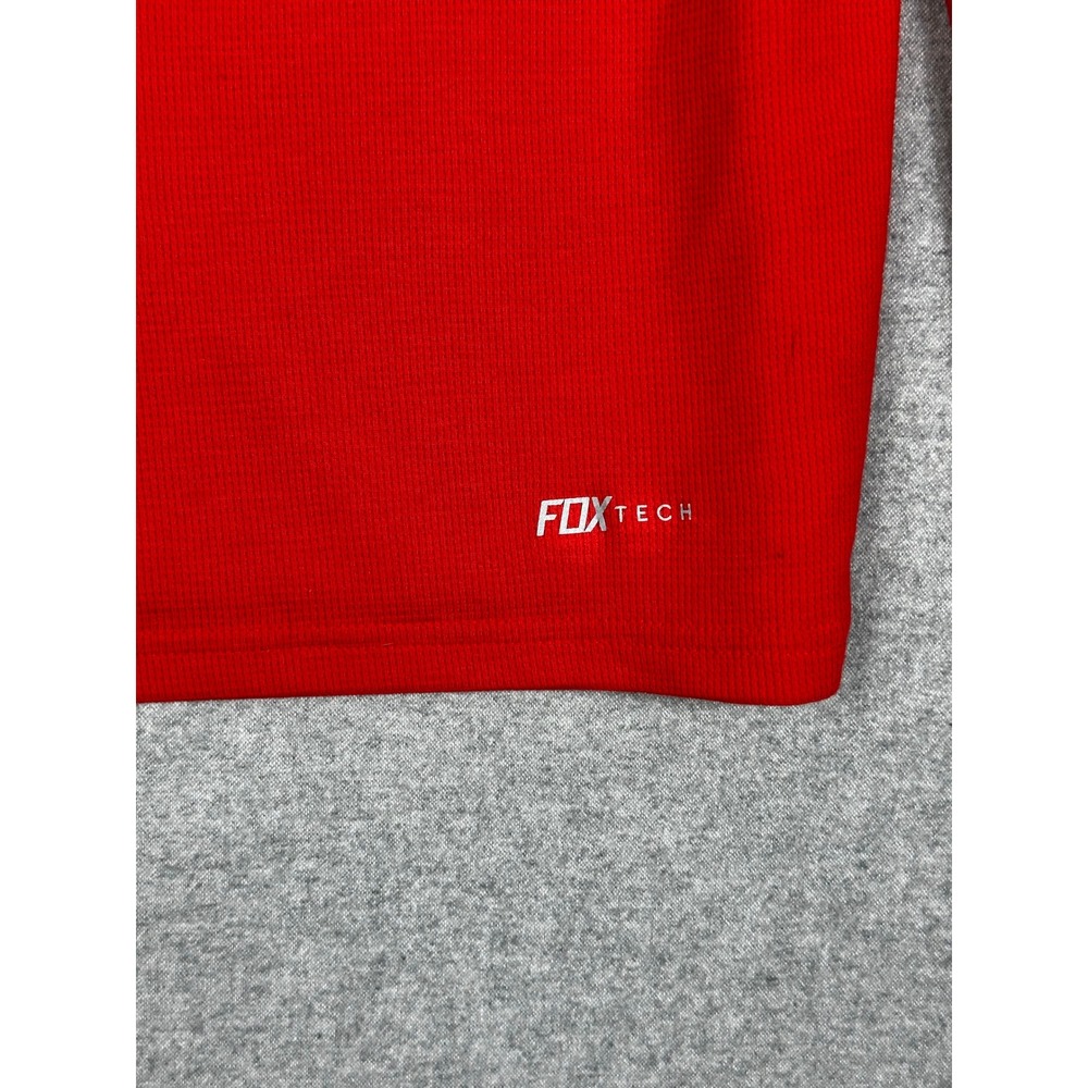Fox Racing Active Tech Thermal‎ Shirt Mens XL Red Long Sleeve Waffle Knit Logo - Picture 3 of 10
